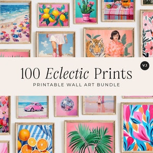 100 láminas de arte ecléctico: Colección de pared de galería maximalista (descarga digital)