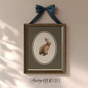 Vintage Rabbit Art Print, Cottagecore Print, Vintage Nursery, Boys Nursery, Baby Girl Nursery, Antique Wall Art, Printable Art, DIGITAL