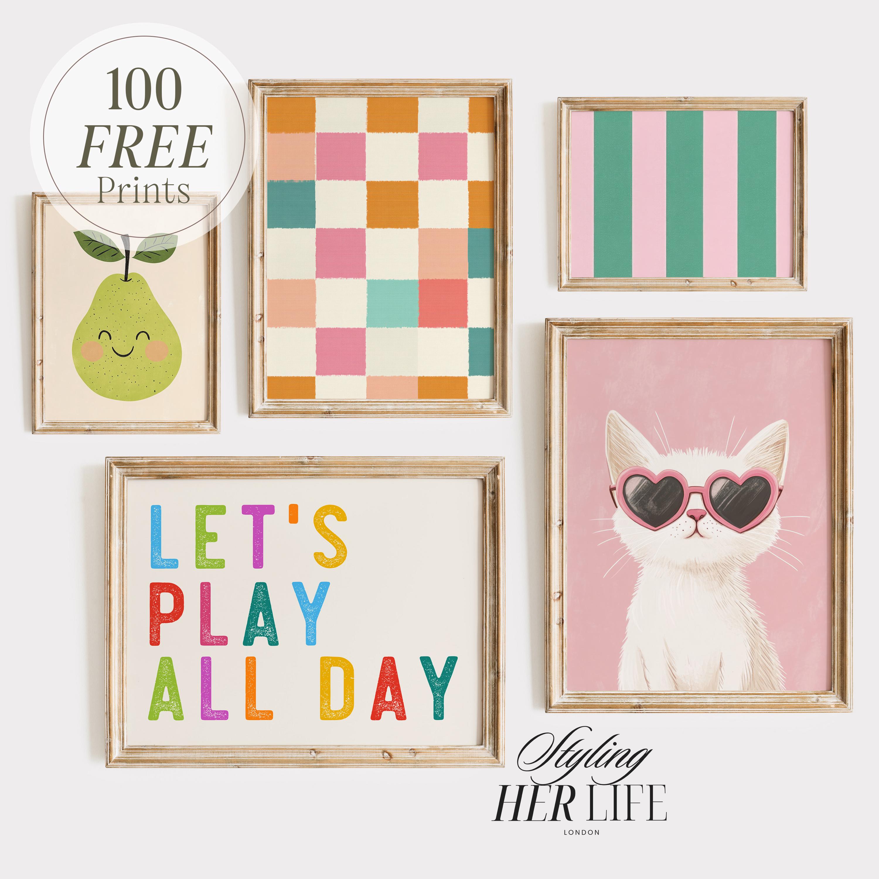 Kids Room Gallery Wall | Wall Art Set | Nursery Wall Art | Playroom Decor | Kids Room Art | Girls Art | Classroom Art | DIGITAL DOWNLOAD