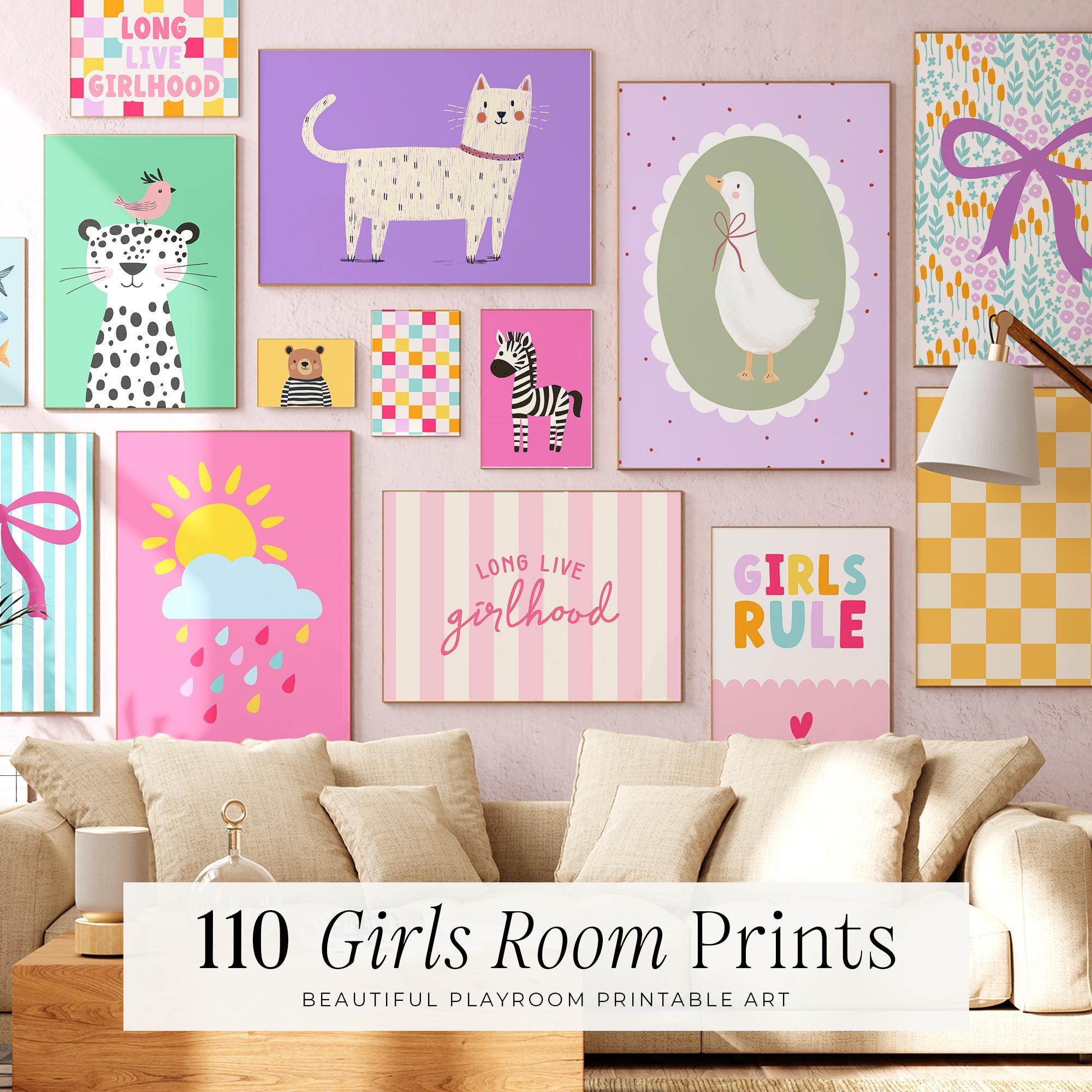 110 Girls Room Wall Art Set: Kids Playroom Prints (digital Download) - Etsy