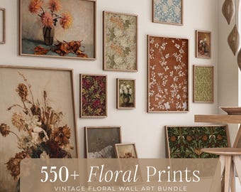 550+ Vintage Floral Art Prints: French Country Gallery Wall Set, Farmhouse Cottagecore Rustic Decor (Digital Download)