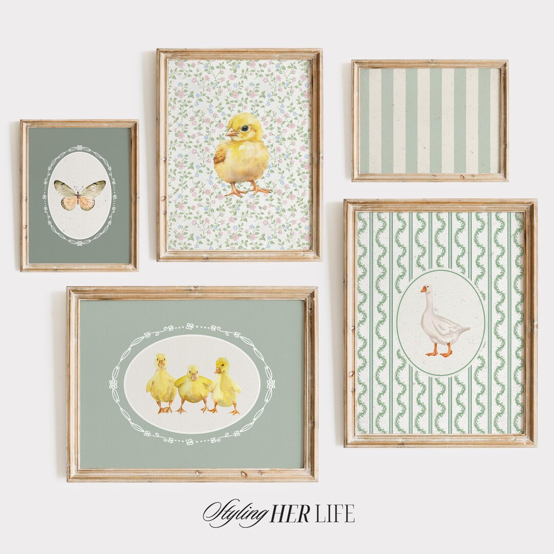 Vintage Animal Nursery Art Prints: Gallery Wall Set, Kids Room Decor ...