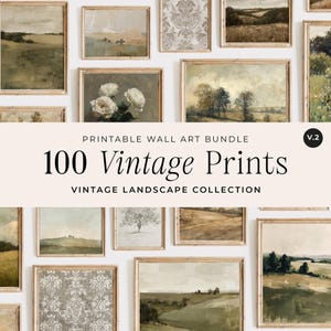 100 Vintage Art Prints: French Country Gallery Wall Set (Digital Download)