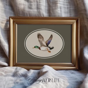 Vintage Flying Duck Art Print, Cottagecore Print, Vintage Nursery, Boys Nursery, Baby Girl Nursery, Antique Wall Art, Printable Art, DIGITAL