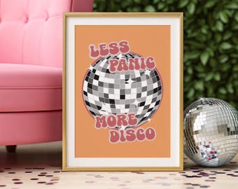 Retro Disco Ball Print | 70s Style Wall Art Poster