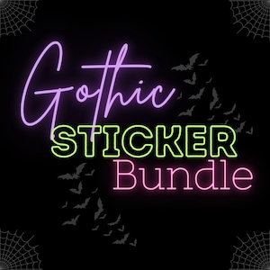 Wickedly Cute Sticker Set | Halloween Stickers with Plague Doctors, Bats, Cats, Wicca and Wednesday | Scrapbook and Journal Accessories