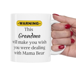 Personalized Grandma Mug: Custom Text Coffee Cup, Funny Gift (11 oz)