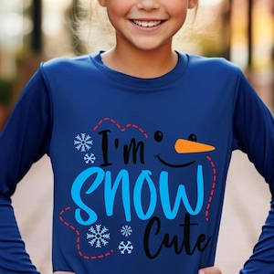 I&#39;m Snow Cute Jugend Langarm Shirt, Schneemann T-Shirt, Weihnachtsgeschenk, Schnee Cute Shirt, Weihnachten Shirt, Urlaub Kleidung, Shirt für Kind