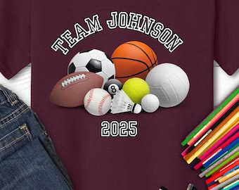 Custom Team Sports Youth Shirt: Personalized School Sports Tee