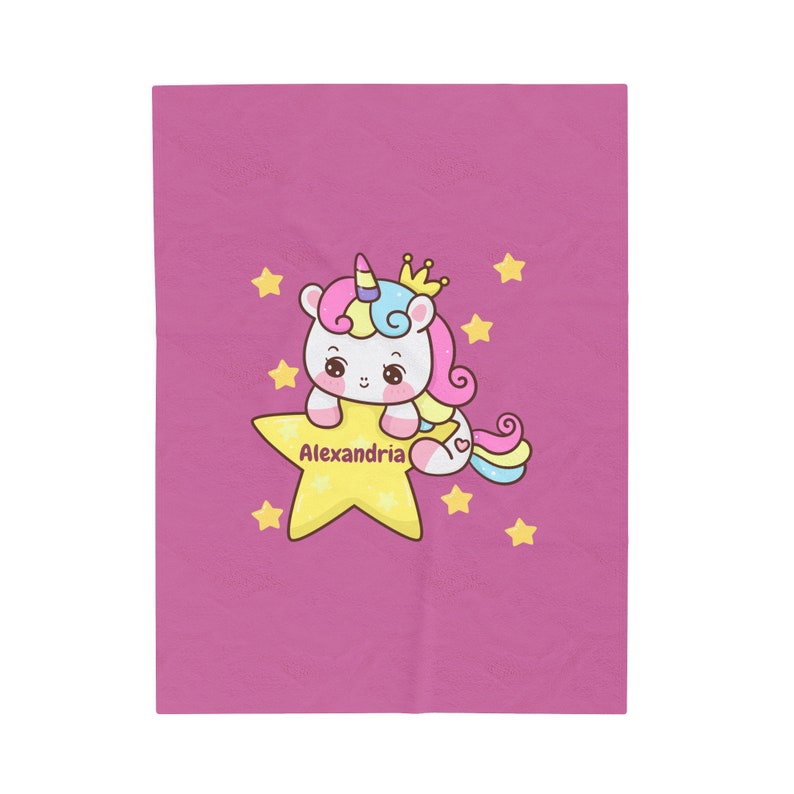 Personalized Blanket, Custom Name Blanket, Unicorn Blanket, Kids