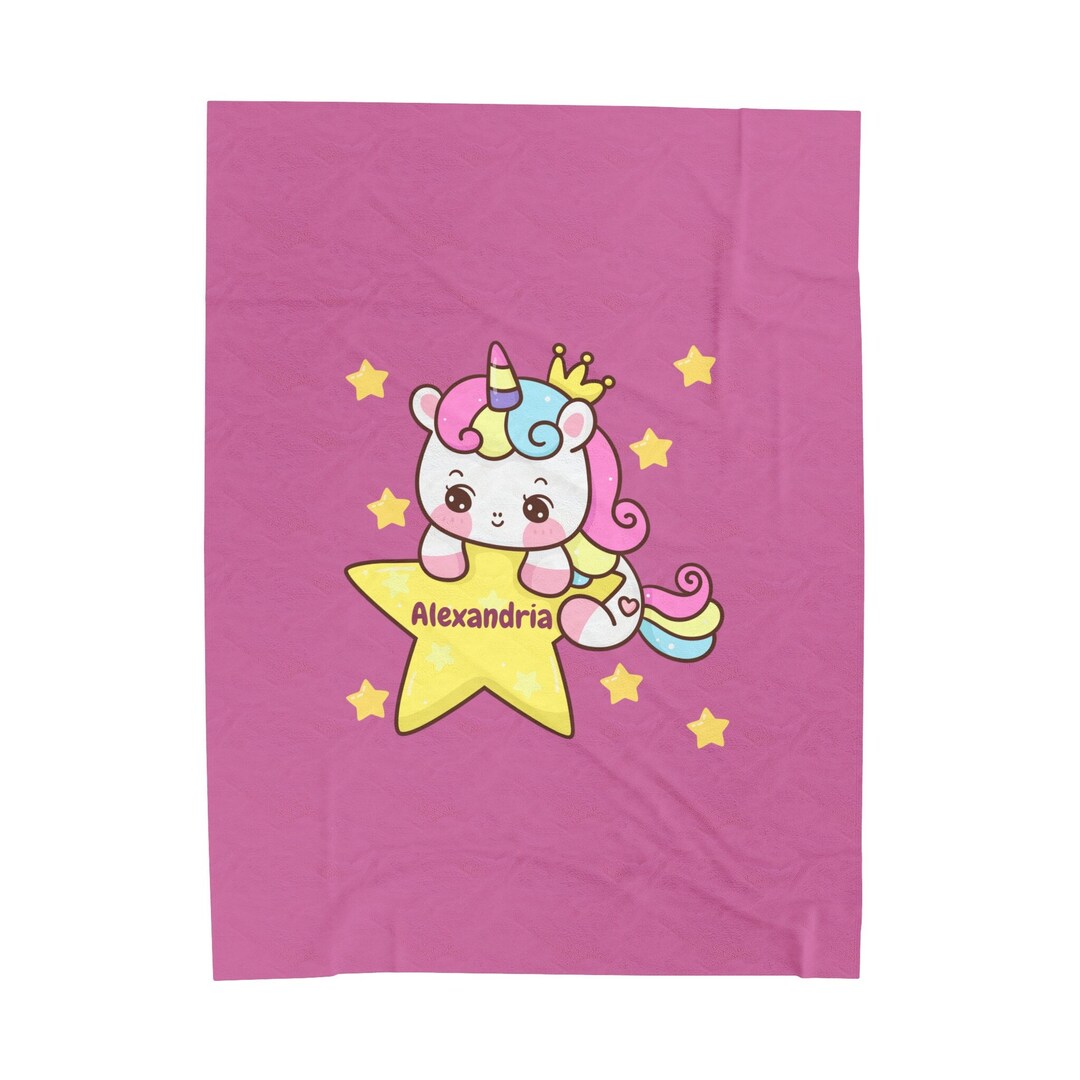 Personalized Blanket, Custom Name Blanket, Unicorn Blanket, Kids