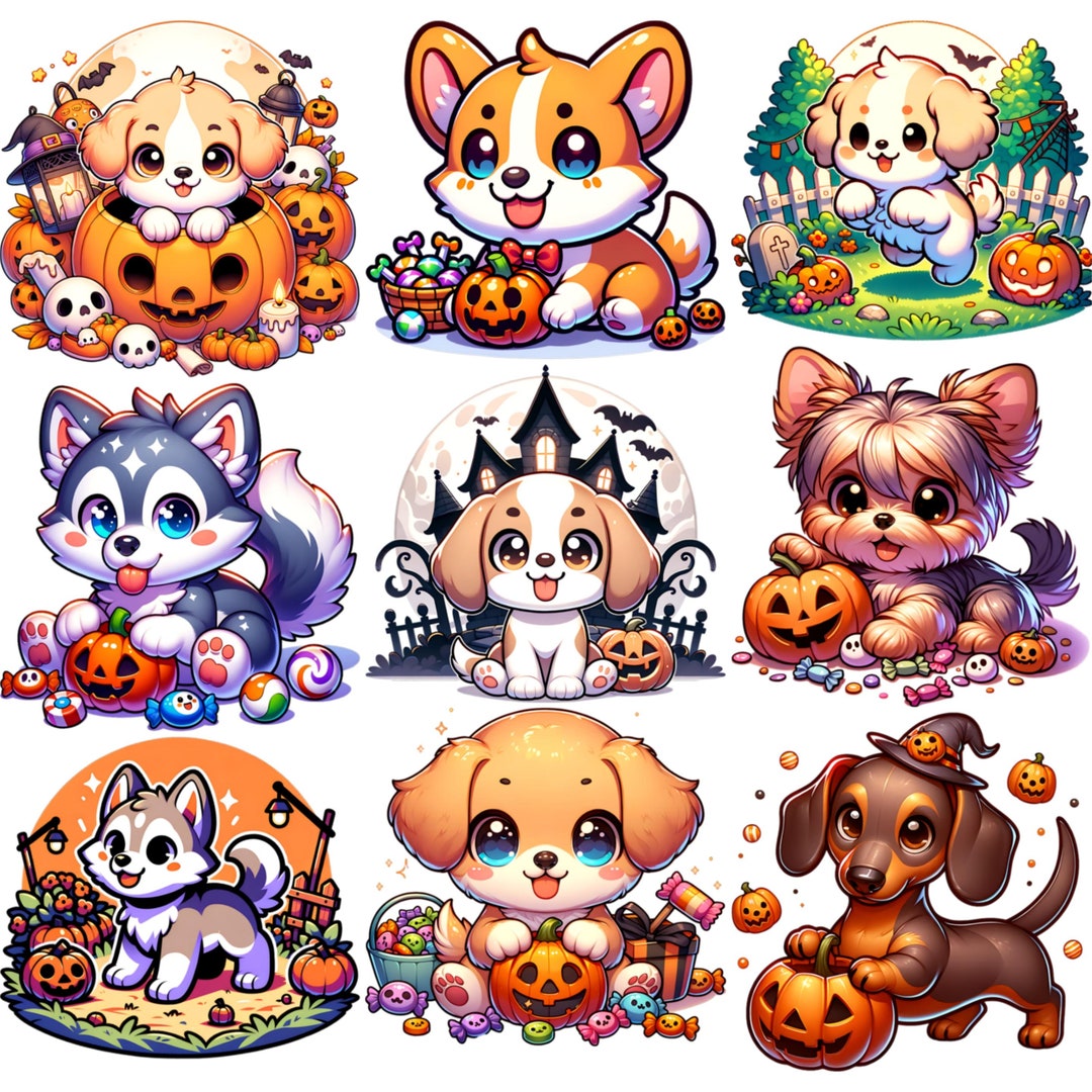 Halloween Puppy Clipart Bundle, Dog PNG Designs (digital Download) - Etsy
