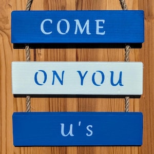 Colchester United FC Inspired Wall Hanging - Come On You U&#39;s