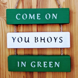 Celtic FC Inspired Wall Hanging - Come On You Bhoys In Green