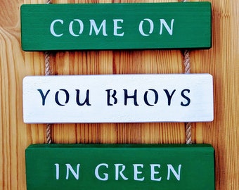 Celtic FC Inspired Wall Hanging - Come On You Bhoys In Green