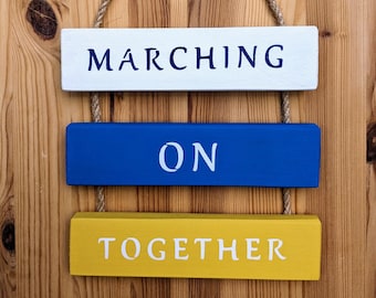 Leeds United FC Inspired Wall Hanging - Marching On Together