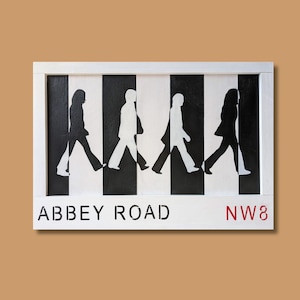 The Beatles Inspired - Abbey Road - Handmade Wooden Wall Art
