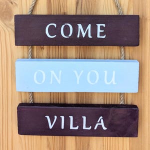 Aston Villa FC Inspired Wall Hanging - Come On You Villa