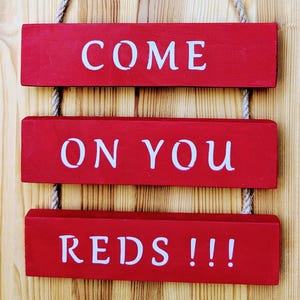 Op Manchester United FC geïnspireerde muurdecoratie - Come On You Reds