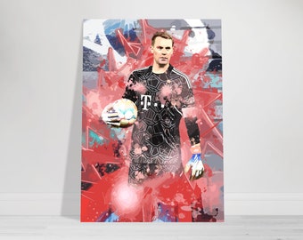 Manuel Neuer Premium Poster Matt – Sport Kunst, Büro, Wandkunst, Wanddeko, Geschenke für Fußballfreunde