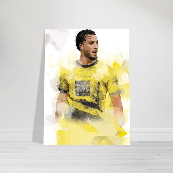 Ramy Bensebaini Premium Poster Matt - Sports Art, Office, Wall Art, Wall Decoration, Gifts for Football Fans