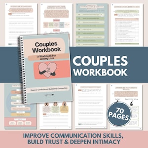 Couples Therapy Workbook: Relationship Communication, Intimacy Exercises (PDF) image 1