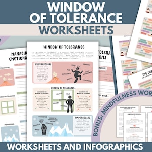 Hojas de trabajo de la Ventana de Tolerancia: Regulación emocional, recursos terapéuticos (PDF)
