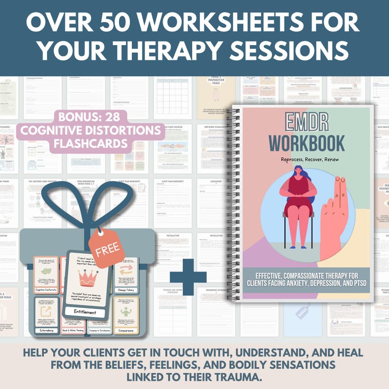 EMDR Therapy Workbook for Therapists: Treatment Plan, Worksheets, Flashcards (PDF Downloadable Guide) image 9