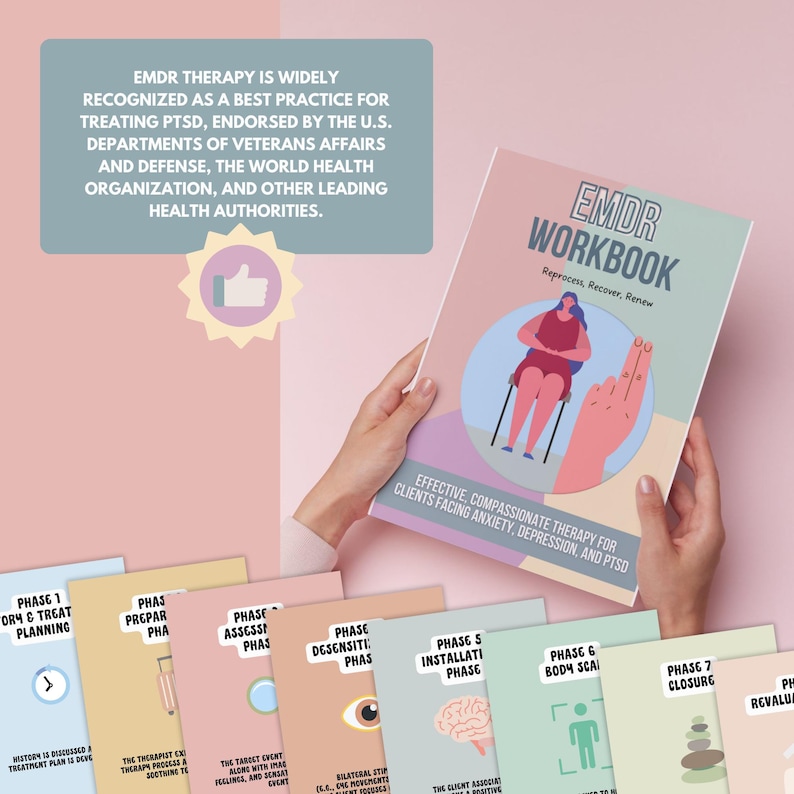 EMDR Therapy Workbook for Therapists: Treatment Plan, Worksheets, Flashcards (PDF Downloadable Guide) image 3