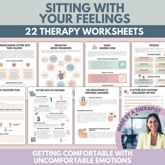 Therapy Worksheets: Emotional Intelligence, Triggers, CBT DBT (PDF)