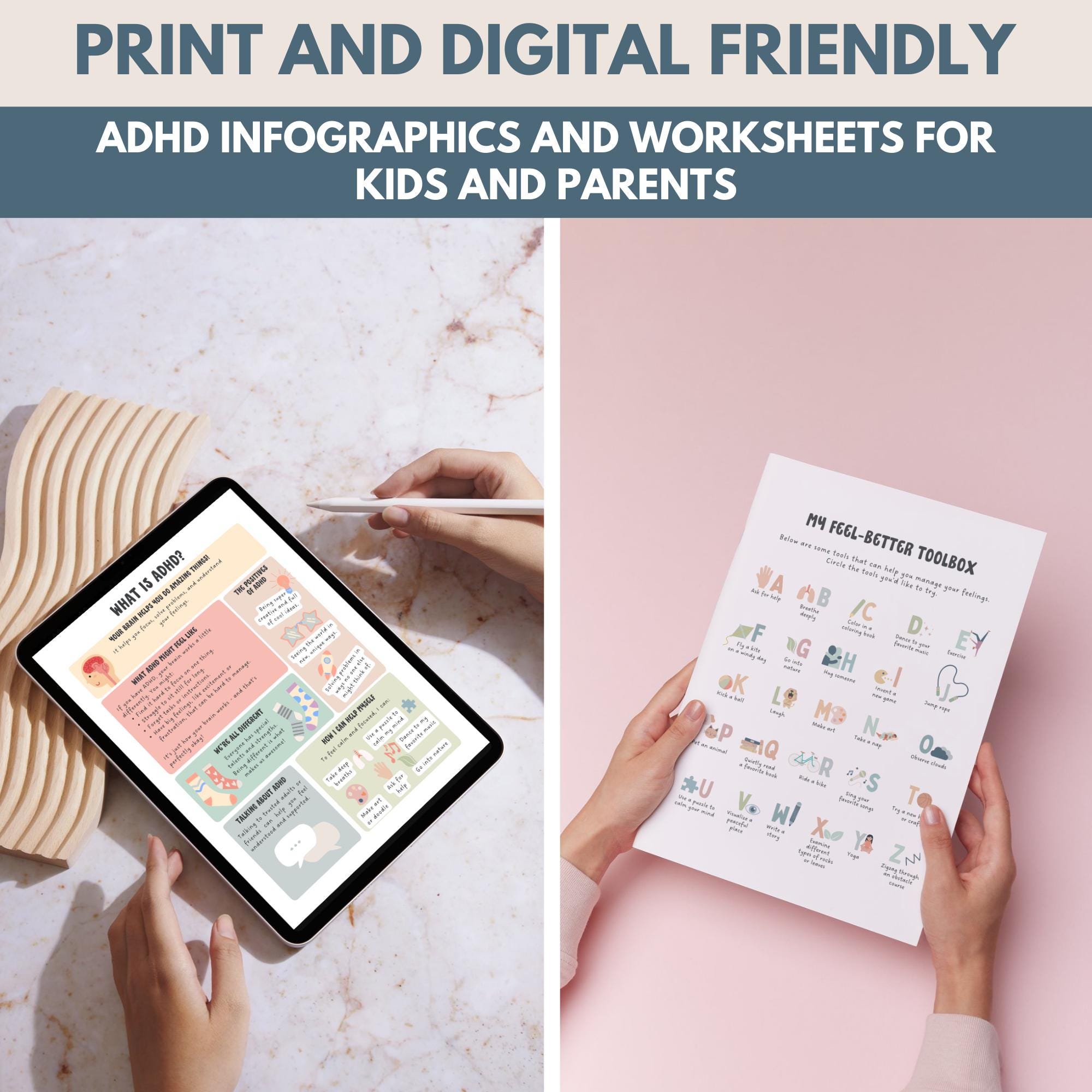 ADHD Worksheets: Kids & Teens Coping Skills, Emotional Regulation (PDF ...