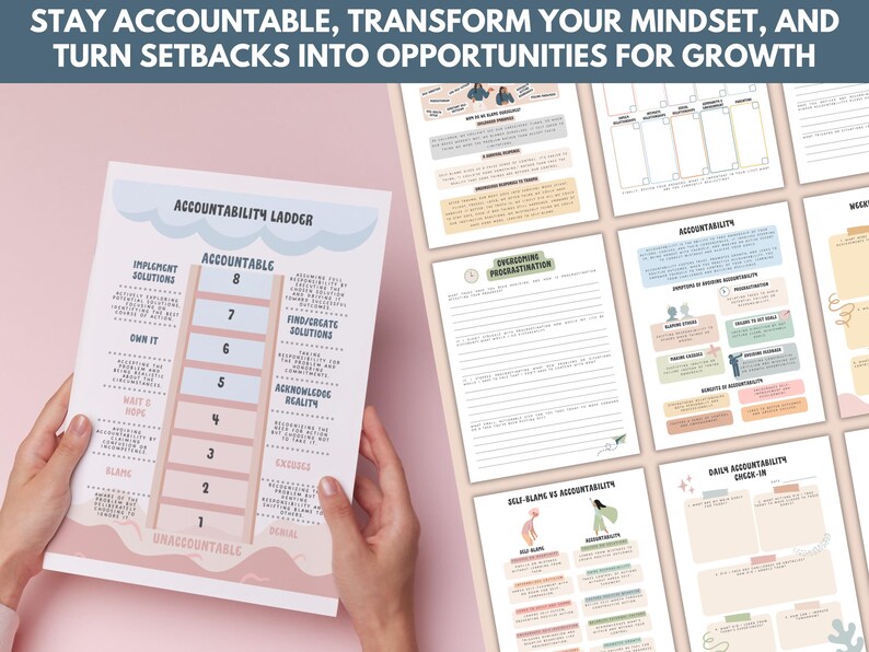Accountability Worksheets: Self-blame, Procrastination, Tracker (PDF ...