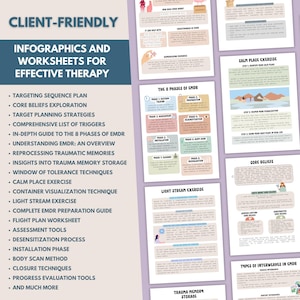 EMDR Therapy Workbook for Therapists: Treatment Plan, Worksheets, Flashcards (PDF Downloadable Guide) image 7
