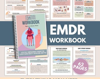 EMDR Therapy Workbook for Therapists: Treatment Plan, Worksheets, Flashcards (PDF Downloadable Guide)