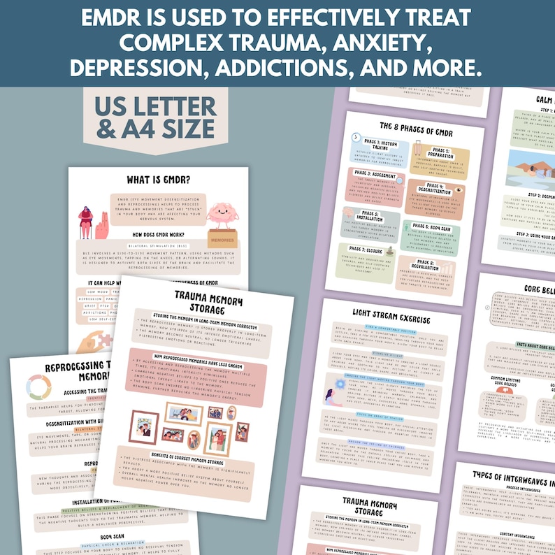 EMDR Therapy Workbook for Therapists: Treatment Plan, Worksheets, Flashcards (PDF Downloadable Guide) image 4