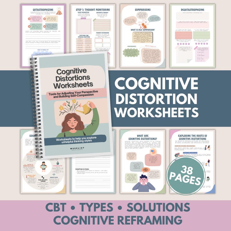 Werkbladen cognitieve vervorming: copingvaardigheden voor CGT-therapie (pdf-download) afbeelding 1