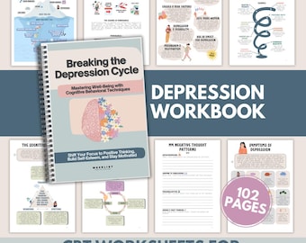 Depression Cycle Workbook, CBT Anxiety Coping Skills (Digital Download)