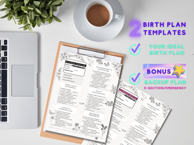 Birth Plan Template Csection Birth Plan Editable Etsy