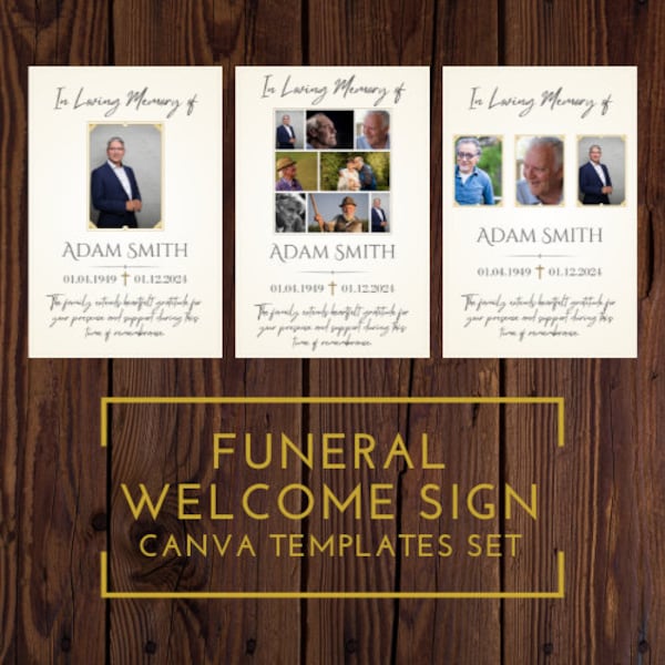 Elegant Funeral Welcome Sign Template Designs | Canva | Celebration of Life | Large Funeral Sign | Memorial Sign