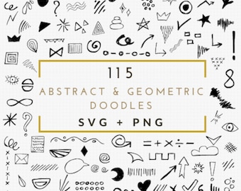 Ręcznie rysowany rysunek Doodle: abstrakcyjna grafika geometryczna (SVG, PNG)