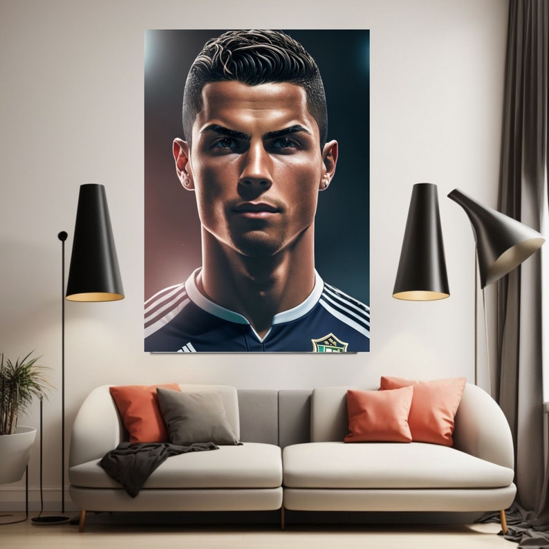 Football Legends Art Ronaldo Poster, Messi Prints, Cr7 Decor, Soccer