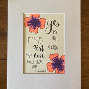Psalm 62:5 Watercolor Matte Board