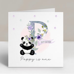 Personalised Safari Animals Birthday Card For Little Girl