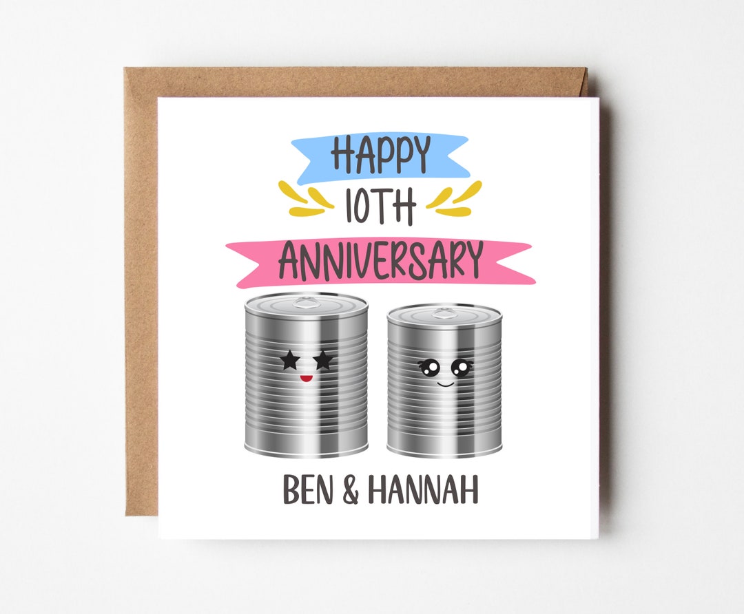 Personalised 10th Anniversary Card Tin Anniversary Funny Humour Card - Etsy