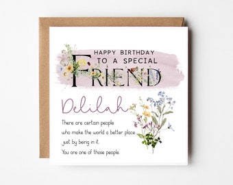 Personalised Special Friend Birthday Card Greeting Card 6x6 Square Make the world a better place 30th 40th 50th Birthday