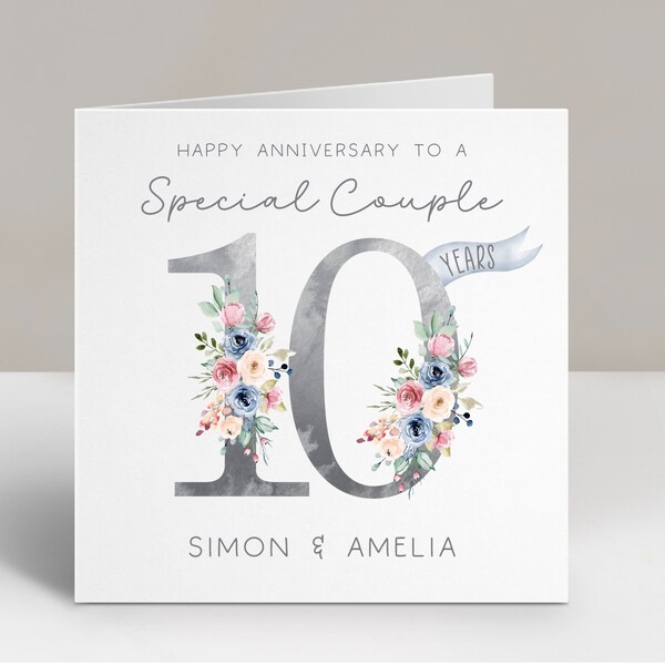 10 year anniversary card personalised 10th wedding anniversary tin