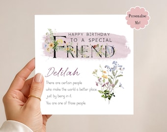 Personalised Birthday Card for Special Friend: World a better place