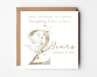 Daughter and Son in Law 2nd Anniversary Card to A Wonderful Daughter ...
