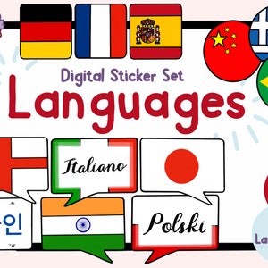 Languages Digital Stickers / Language/Country Tracker Stickers