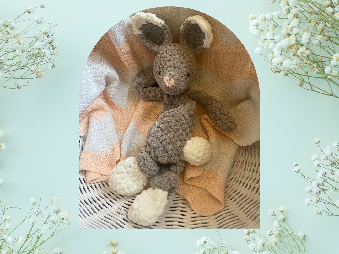 Crochet Knotted Bunny Lovey Bunny Lovey Lovey Knotted Lovey, Handmade
